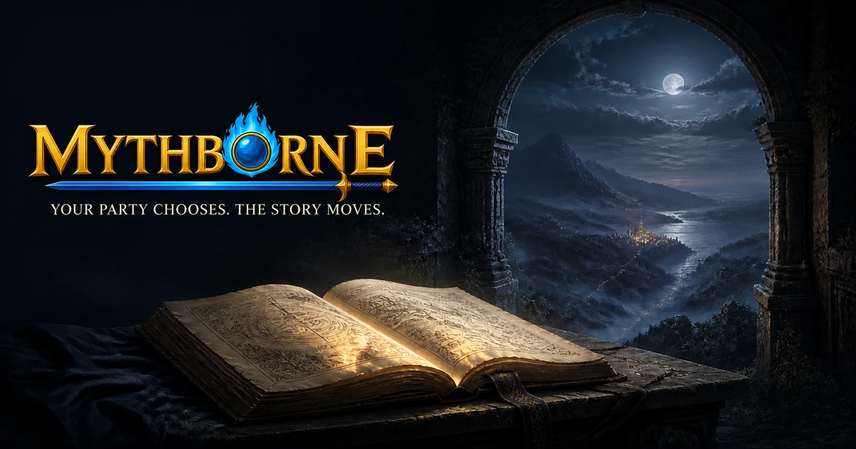 A candlelit fantasy chronicle bearing the Mythborne name